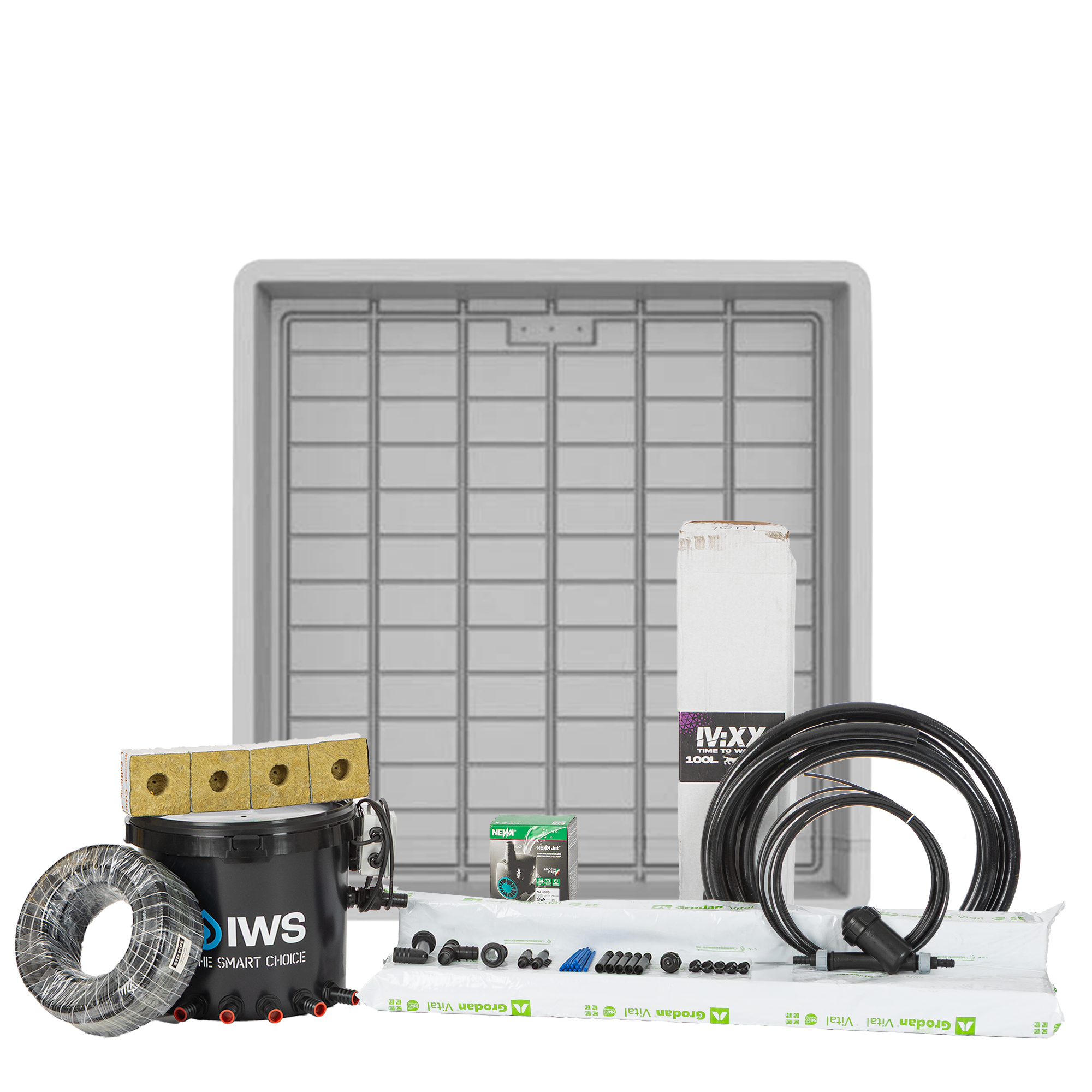 Complete 4 Plants 1000mm x 1100mm Danish Tray NFT Kit