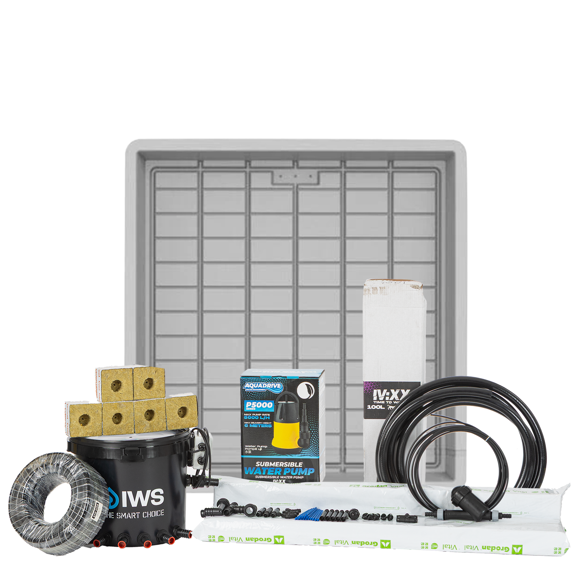 Complete 6 Plants 1000mm x 1100mm Danish Tray NFT Kit