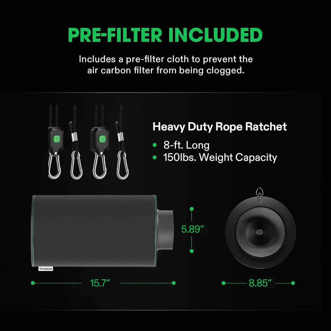 VIVOSUN Air Carbon Filters