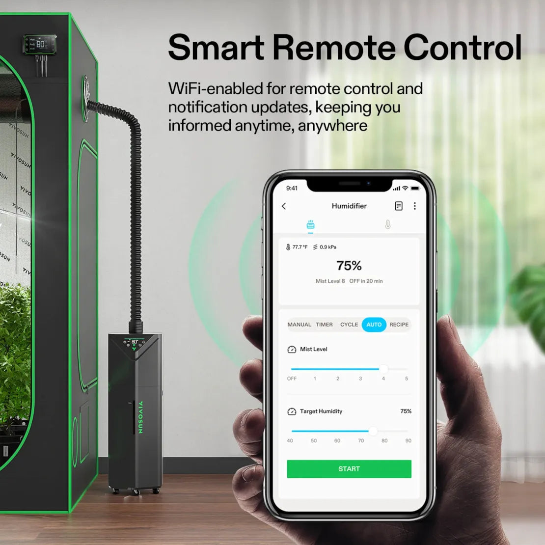 VIVOSUN AeroStream H19 Humidifier with Temp Probe 19L tank