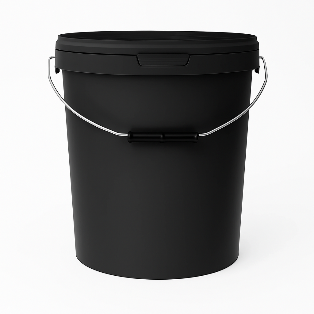 Black Bucket & Lid (25L)