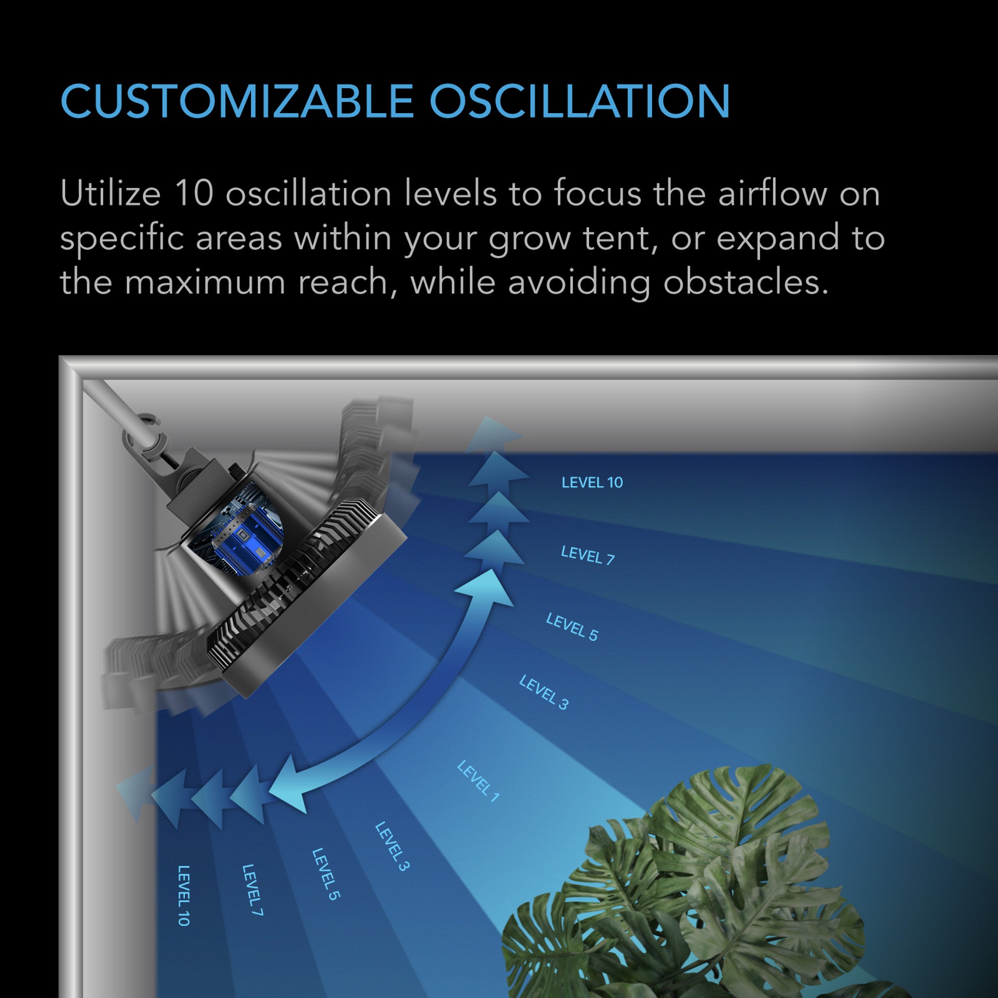 AC INFINITY CLOUDRAY S9 9" EC Oscillating Clip Fan