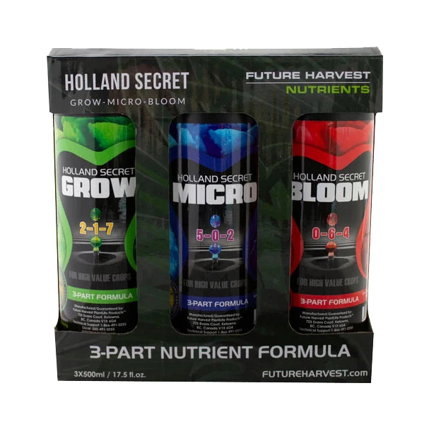 Holland Secret Tri-Pack (3 x 500mL) — Complete 3-Part Nutrient System