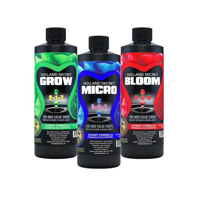 Holland Secret Tri-Pack (3 x 500mL) — Complete 3-Part Nutrient System