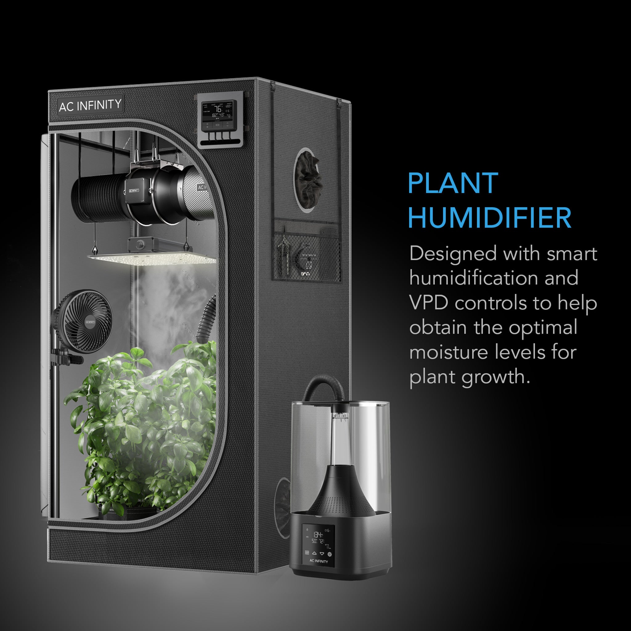 AC INFINITY CLOUDFORGE T3, Environmental Plant Humidifier, 4.5L, Smart Controls, Targeted Vaporizing