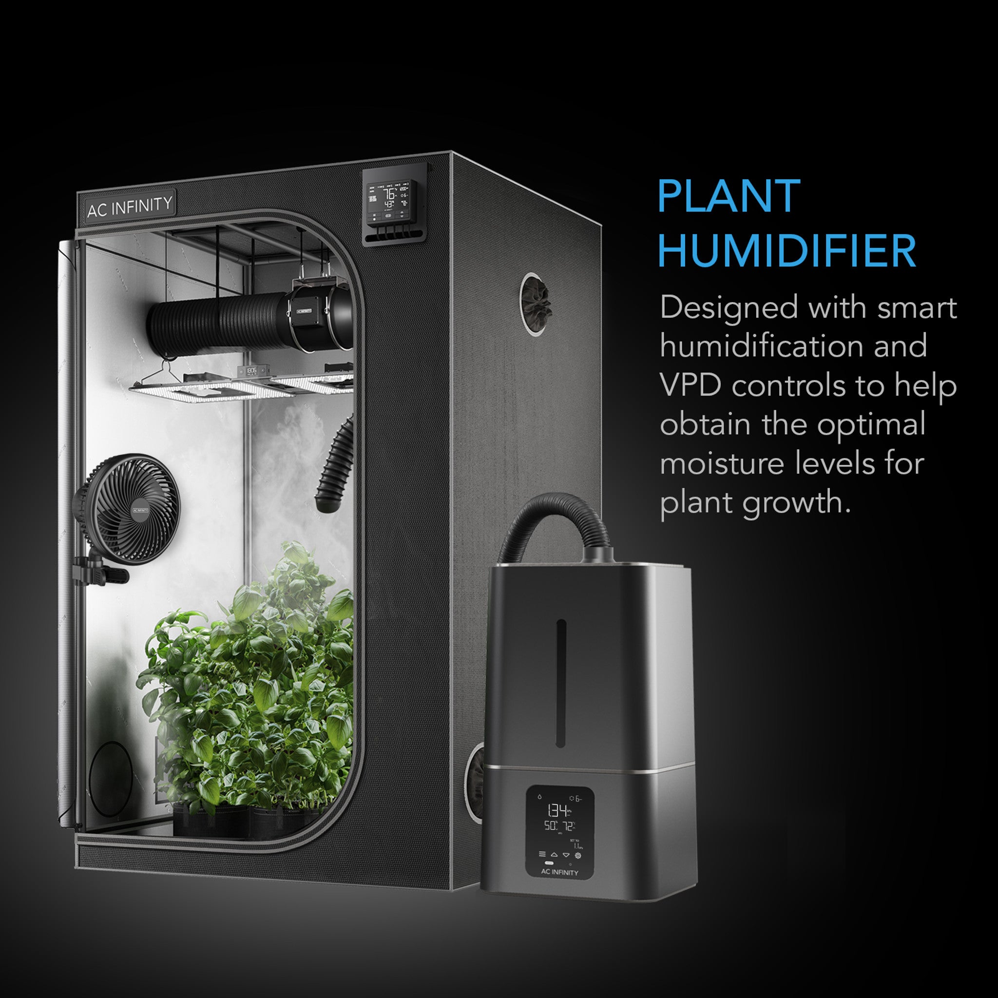 AC INFINITY CLOUDFORGE T7, Environmental Plant Humidifier, 15L, Smart Controls, Targeted Vaporizing