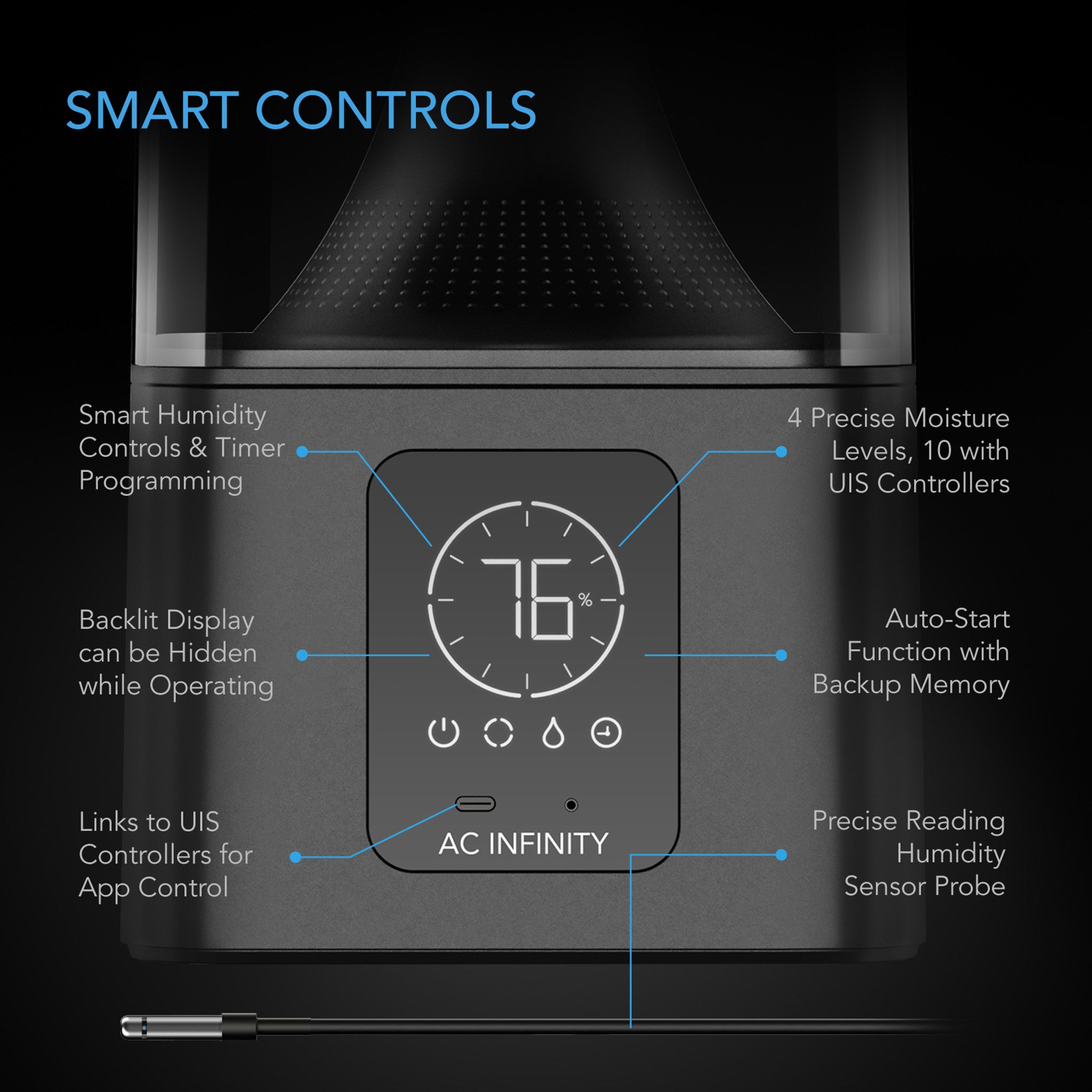 AC INFINITY CLOUDFORGE T5, Environmental Plant Humidifier, 9L, Smart Controls, Targeted Vaporizing (COMING SOON)