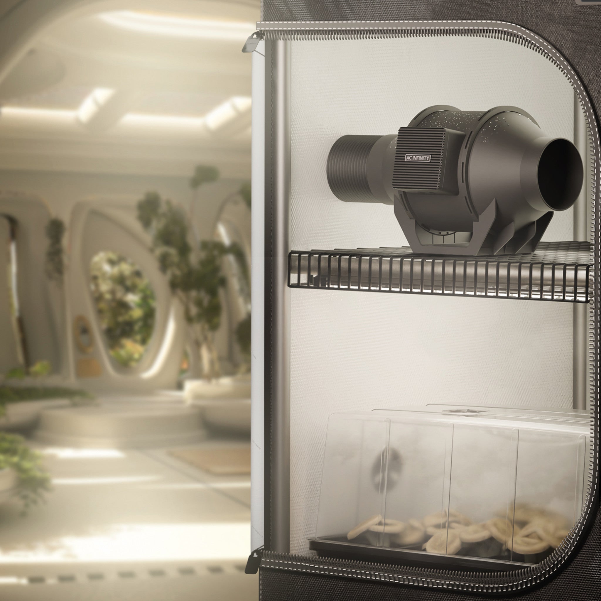 AC INFINITY Cloudline H4, Inline Fan With Speed Controller for fungiculture, Humidity Proof IP-65 Rated, 4-inch