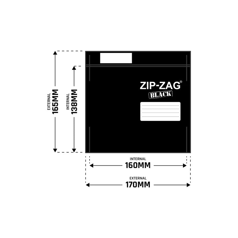 Zip-Zag® Black Smell Proof Bags