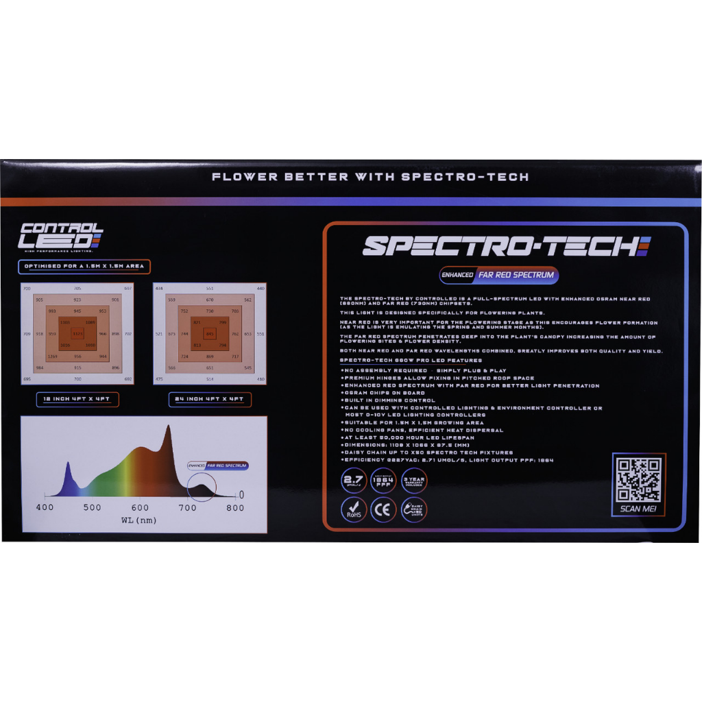 Control LED Spectro-Tech 660w PRO LED Grow Light