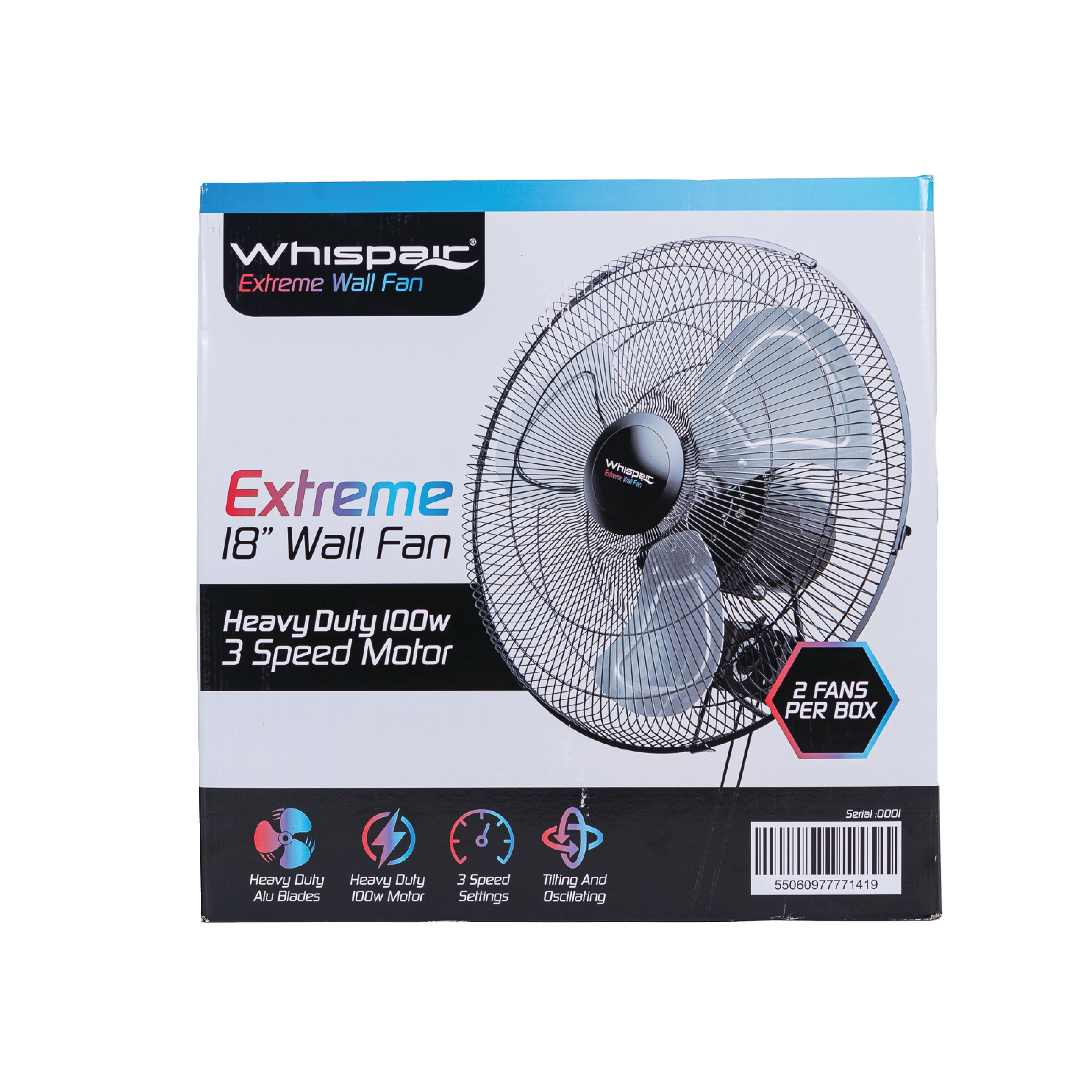 Whispair Extreme Heavy Duty wall Fans (Twin Box)