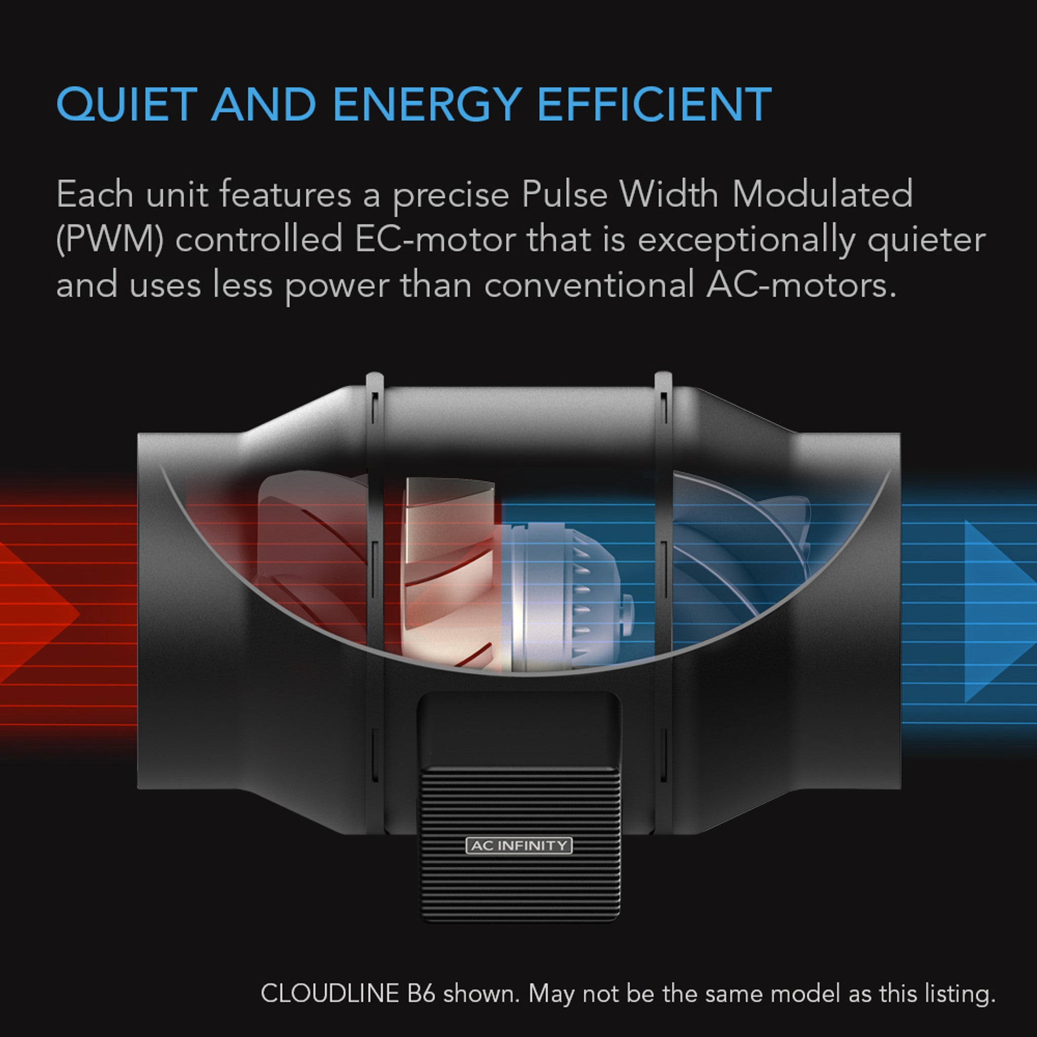 AC INFINITY CLOUDLINE A4, Quiet Inline Fan with Speed Controller, 4-Inch