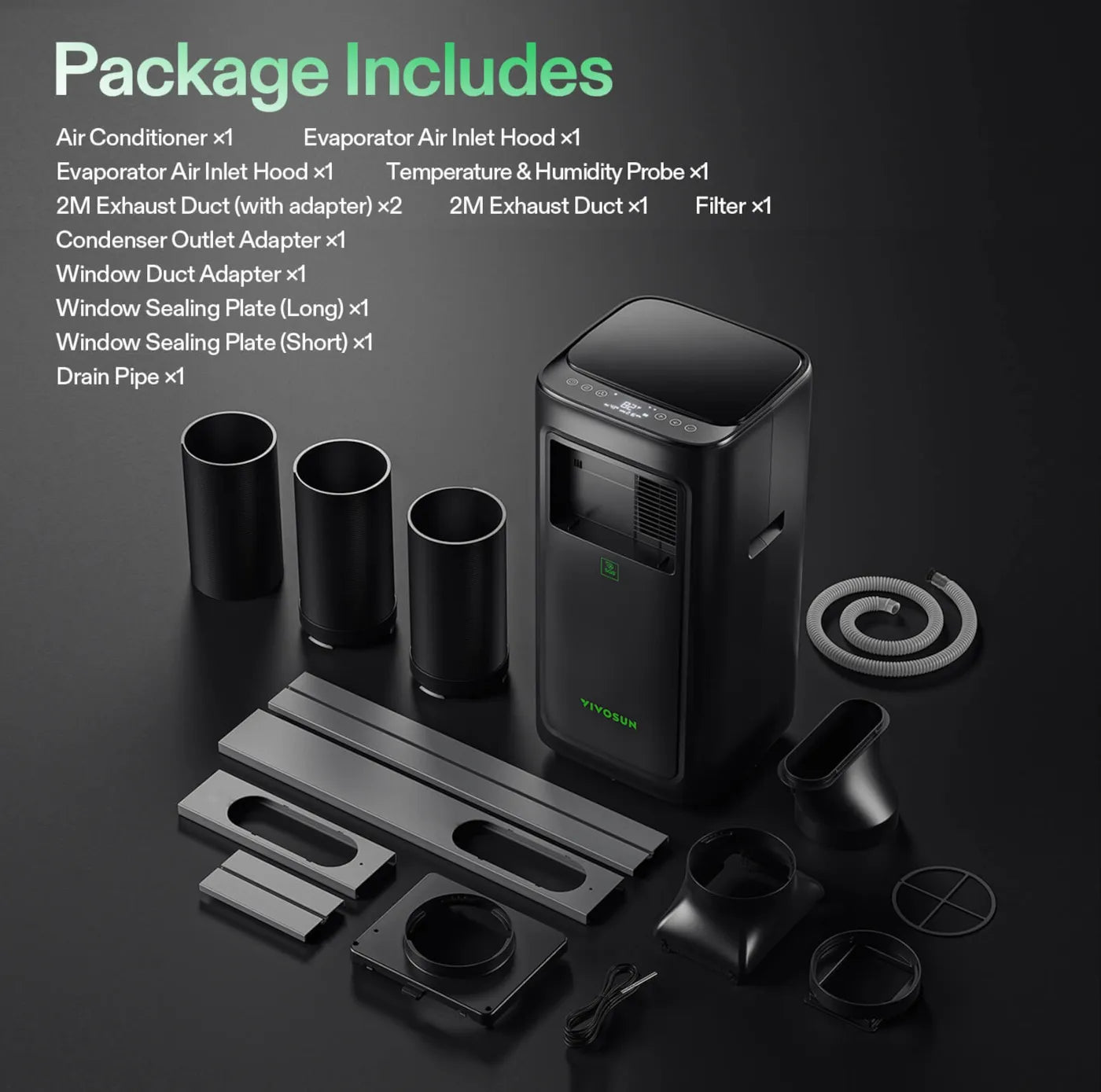 VIVOSUN AeroLUSH C08 Air Conditioner (4 In 1 Cooling, Heater, Dehumidifier, and Fan)