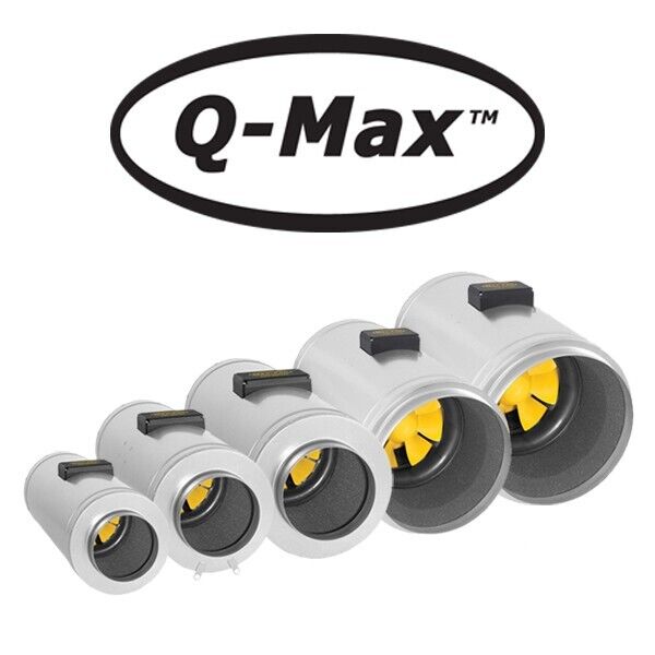 Q-Max EC Fan 6" 8" 10" 12" Ultra Silent Powerful Acoustic Hydroponic Fans